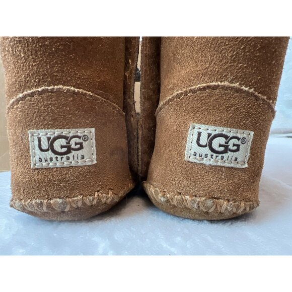 UGG Caden Baby Boots Booties Chestnut Brown Suede Shearling Infant 6-12M Sz 2/3 - Picture 7 of 11